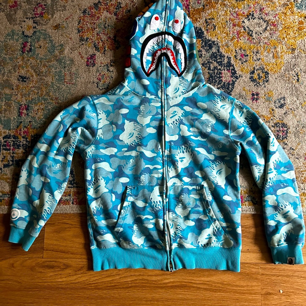 blue rare bape hoodie